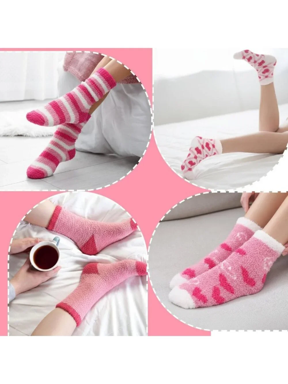50 Pairs Cozy Christmas Fuzzy Socks - Holiday Gift Bundle for Women & Men